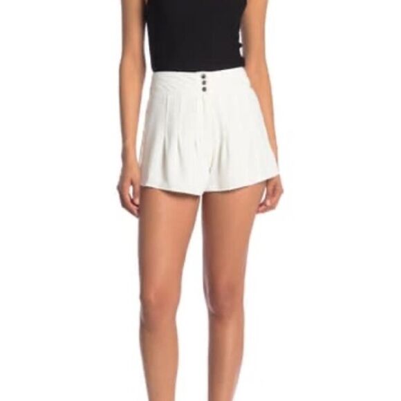 Ramy Brook Pamela Pleated Shorts Women's 8 White High Rise Wide Leg - Picture 11 of 11